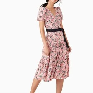 Kate spade rosette blooms wrap dress NWT